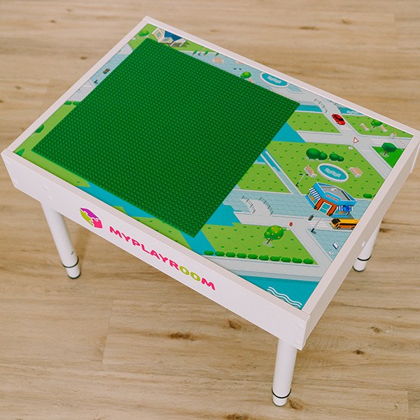 Световой стол-песочница MYPLAYROOM с игровым полем «Лего-город»